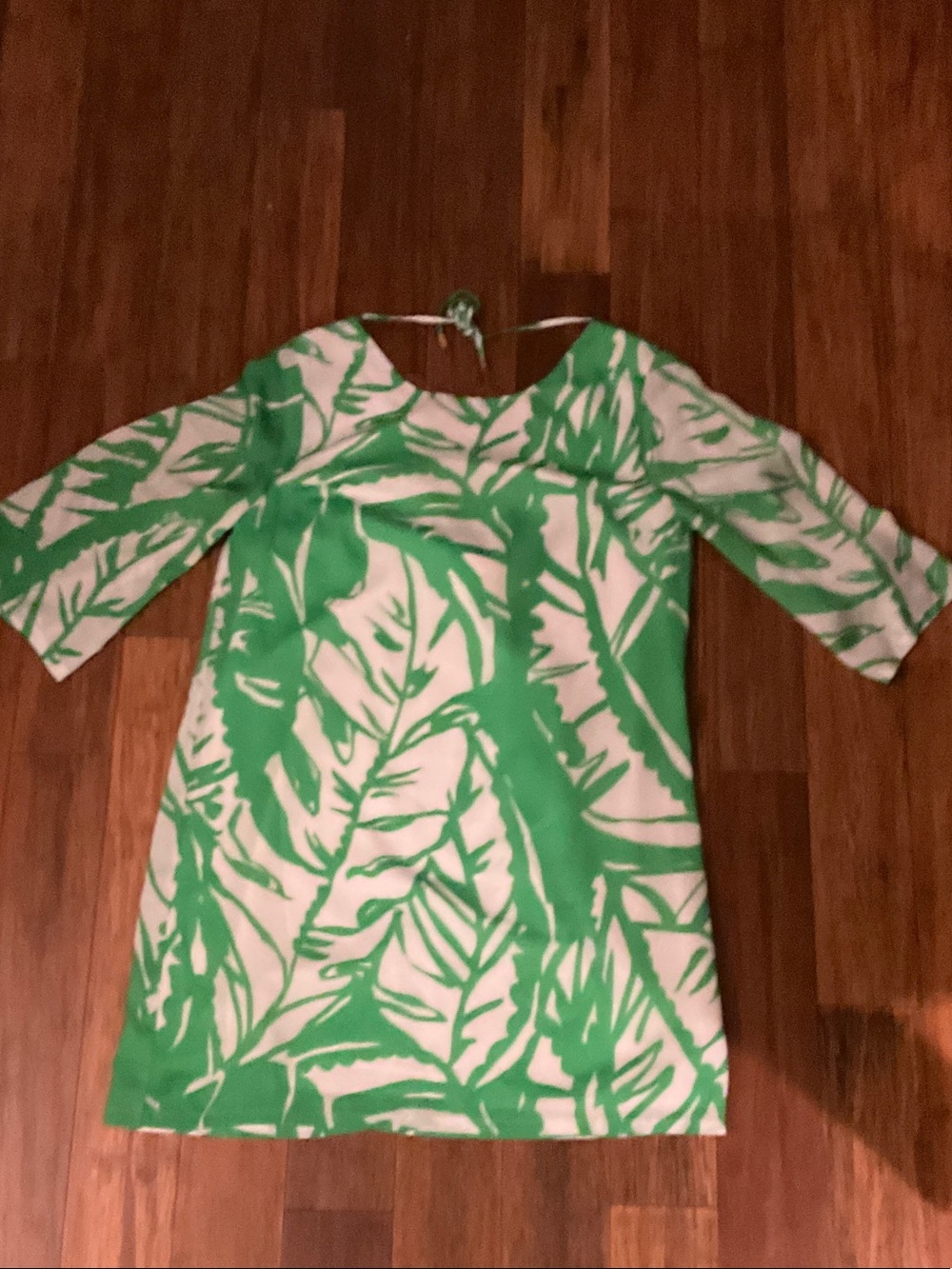 Lilly Pulitzer for Target White Mini Dress with Green Leaf Print